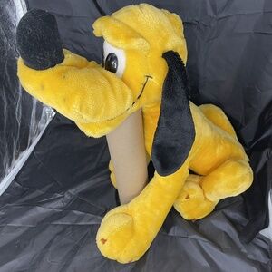 Vintage 1980's Pluto Disney World Land Parks Large Plush 29” Head To Tail Tip